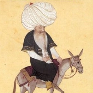 folk figure Nasreddin on donkey